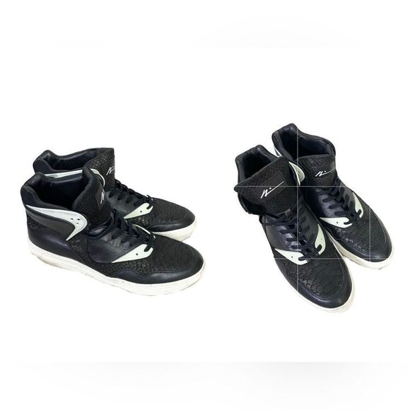 Article N Article Number 0225 black embossedleather hi top lace up sneakers 11